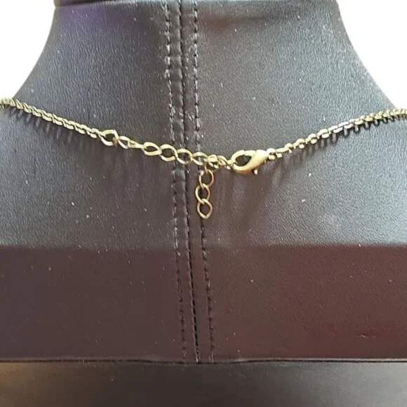 Vintage Metal Tear Drop Facited Y Necklace 12 - Picture 3 of 3